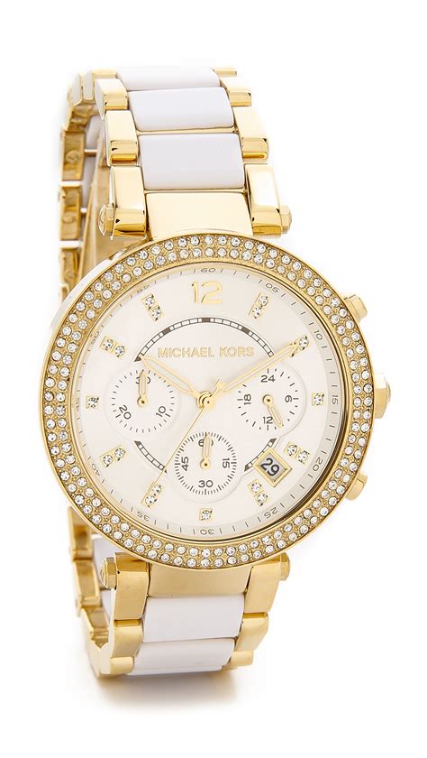 white and gold michael kors watch men& 39|michael kors gold watch women.